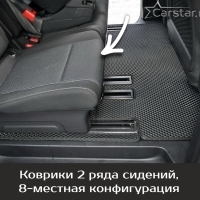 Коврики текстильные на Peugeot Traveller 8 мест, Long (2016-2024) 