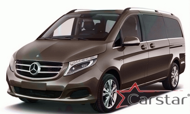 Текстильные коврики для Mercedez-Benz V-klasse II W447 (2 ряд - 3 места без столика) (2014->)